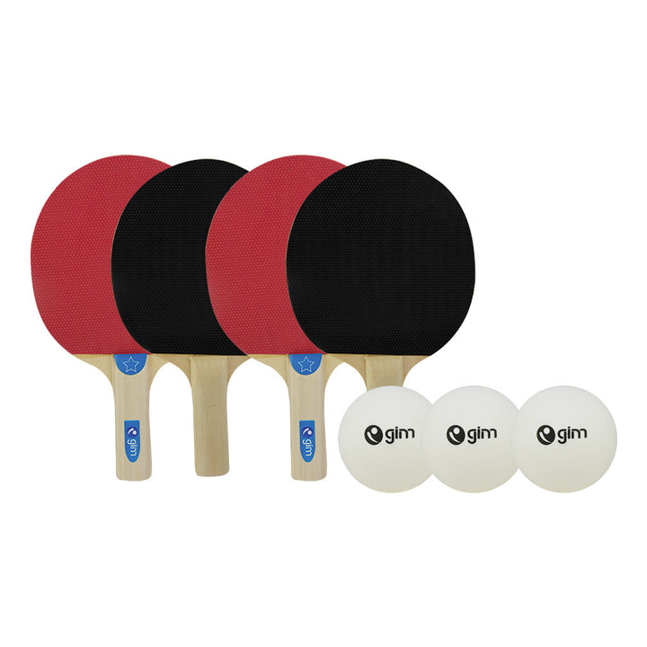 Set de 4 Raquetas y 3 Pelotas Para Ping Pong